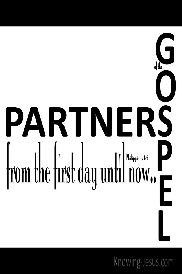 Philippians 1:5 Partners Of The Gospel (black)